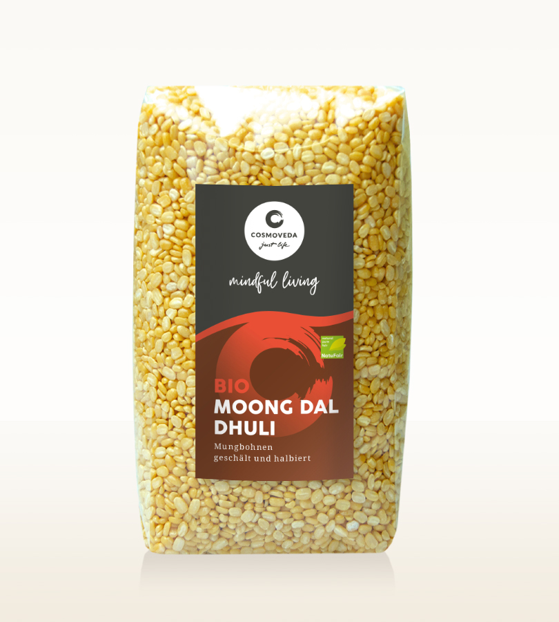 BIO Moong Dal Dhuli - halbierte, geschälte Mungbohnen