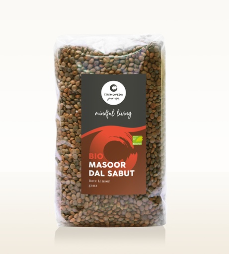 BIO Masoor Dal Sabut - rote, braunschalige Linsen