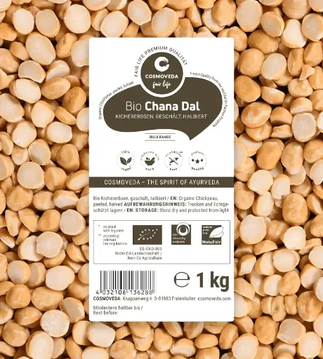 BIO Chana Dal - halbierte Kichererbsen Bulk