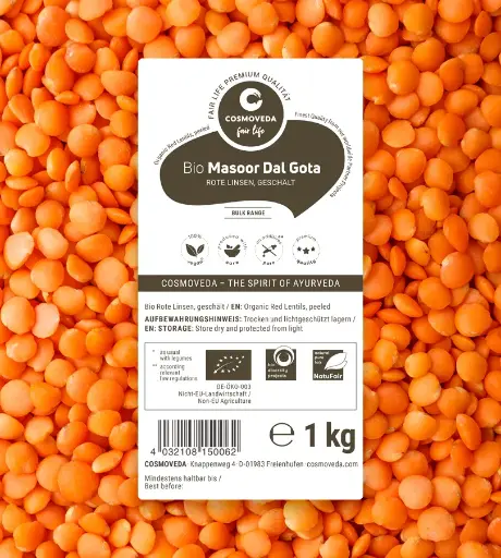 BIO Masoor Dal Gota - geschälte Rote Linsen Bulk